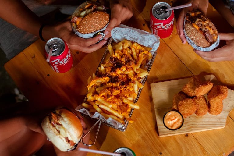 Overhead Shot of fast foods